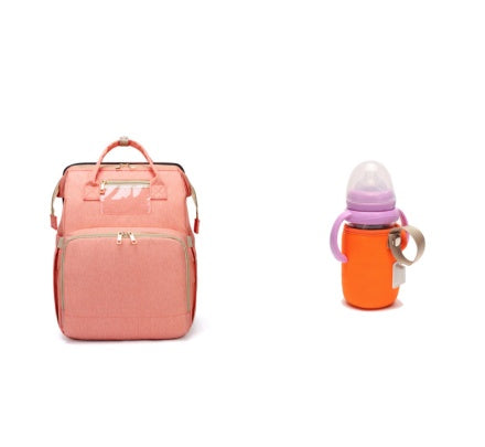 Multi-functional Diaper Backpack with USB Charging & Portable Crib