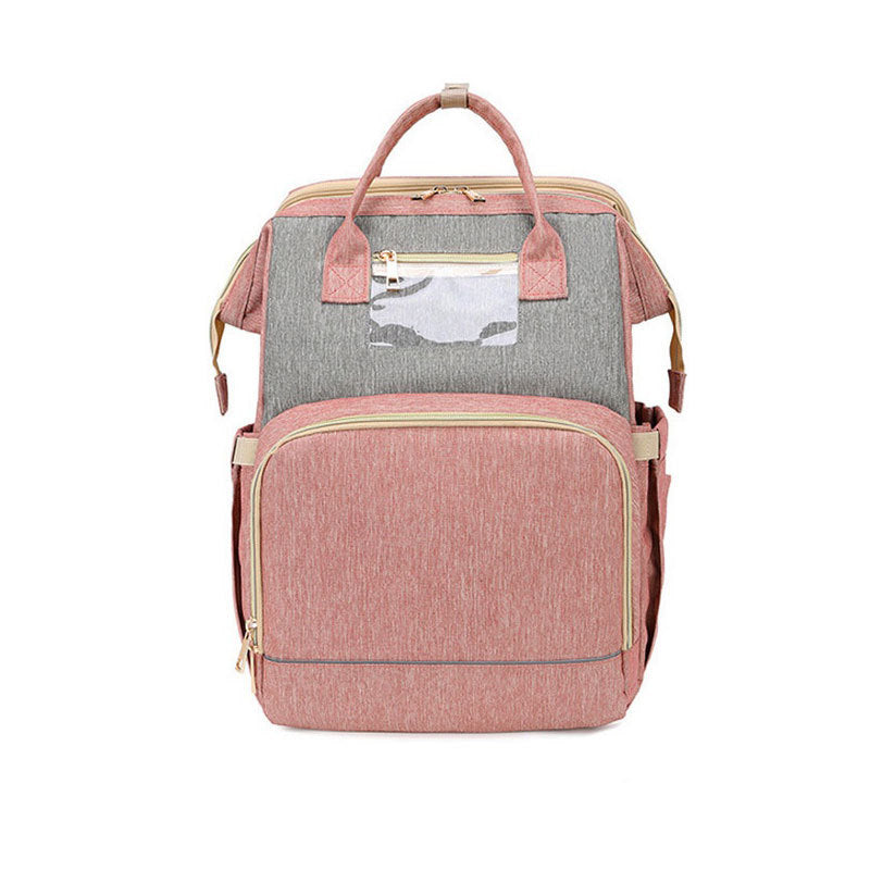 Multi-functional Diaper Backpack with USB Charging & Portable Crib