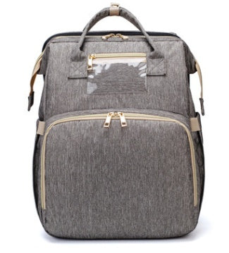 Multi-functional Diaper Backpack with USB Charging & Portable Crib