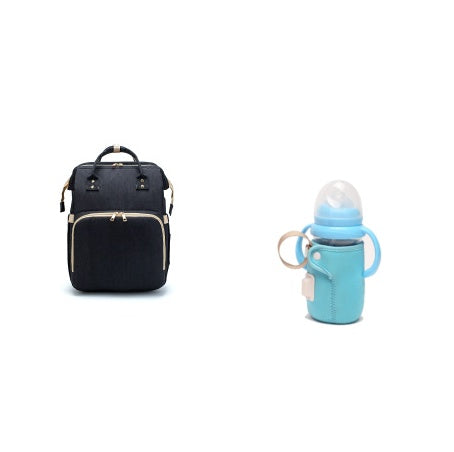 Multi-functional Diaper Backpack with USB Charging & Portable Crib