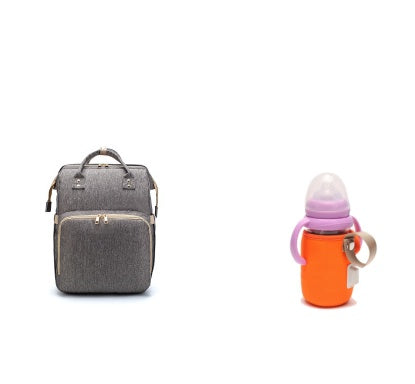 Multi-functional Diaper Backpack with USB Charging & Portable Crib