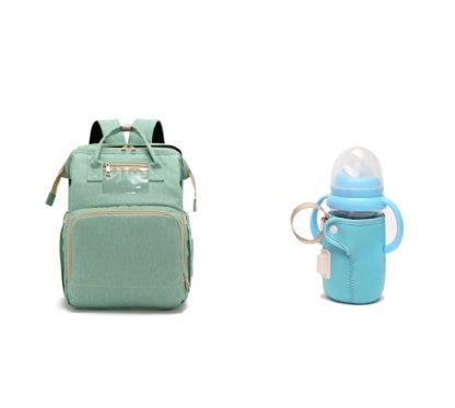 Multi-functional Diaper Backpack with USB Charging & Portable Crib