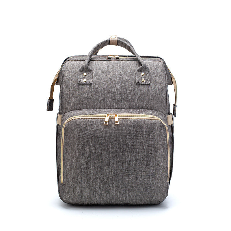 Multi-functional Diaper Backpack with USB Charging & Portable Crib