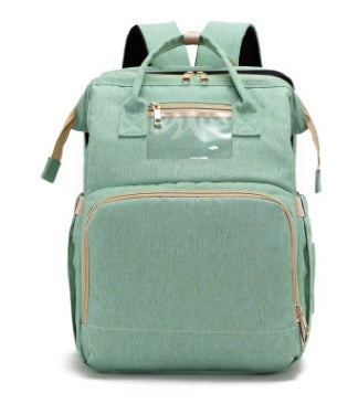 Multi-functional Diaper Backpack with USB Charging & Portable Crib