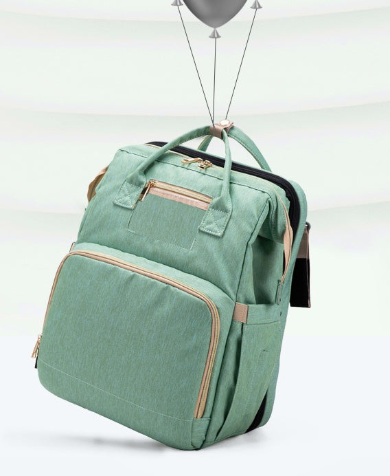 Multi-functional Diaper Backpack with USB Charging & Portable Crib
