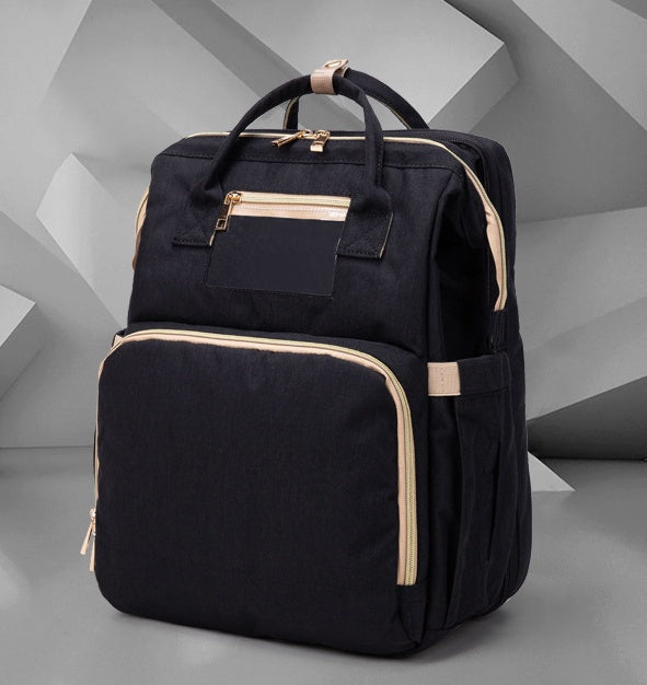 Multi-functional Diaper Backpack with USB Charging & Portable Crib