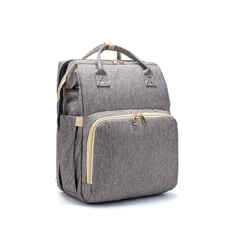 Multi-functional Diaper Backpack with USB Charging & Portable Crib