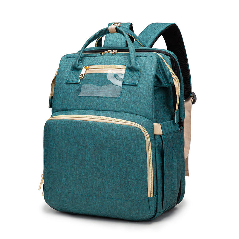 Multi-functional Diaper Backpack with USB Charging & Portable Crib