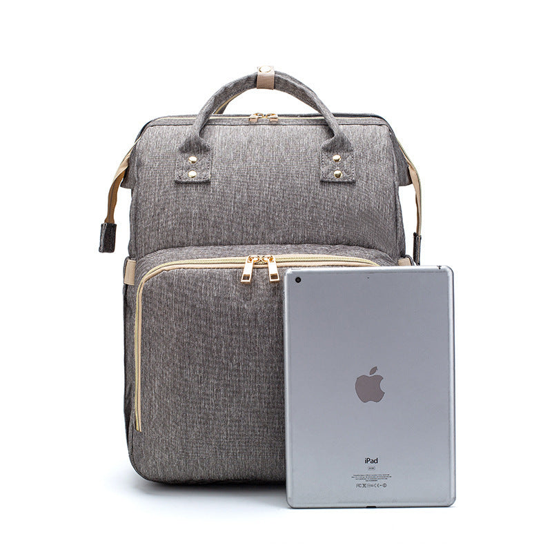 Multi-functional Diaper Backpack with USB Charging & Portable Crib