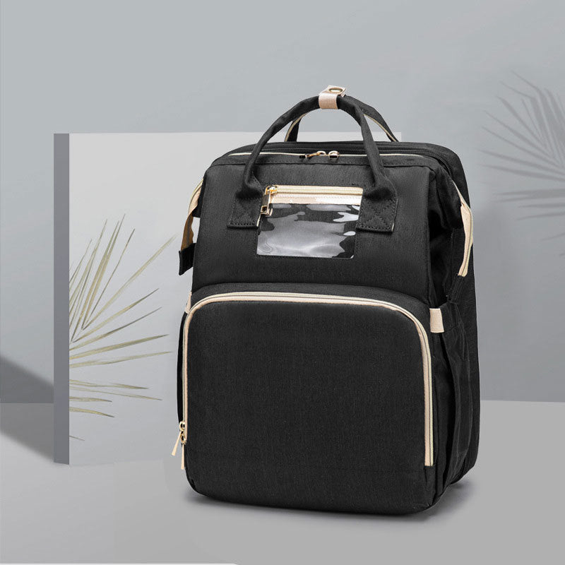 Multi-functional Diaper Backpack with USB Charging & Portable Crib